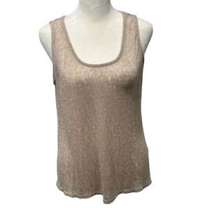 Buckle Sheer Metallic Gold Size Camisole Top Large